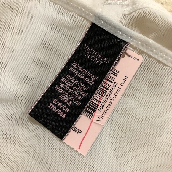 Victoria’s Secret 32DD & Small High Waist Thong Mesh Caged Bra Set Coconut White - Picture 8 of 8